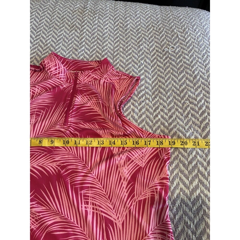 Tommy Bahama Active Golf Set Top + Skort Pink Tropical UPF 50 Pockets Size L - Picture 15 of 16